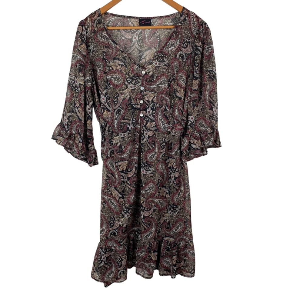 Vintage Torrid Women's Dress Sz 16 Babydoll Semi Sheer Fairy Whimigoth Y2K